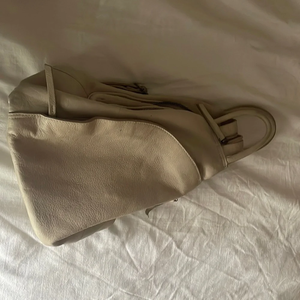 Free People Cream Leather Backpack